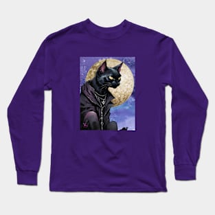 Goth Black Cat Long Sleeve T-Shirt